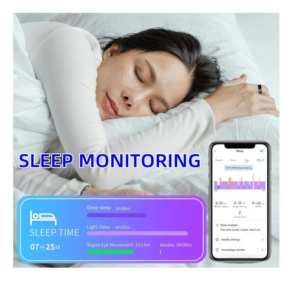 Smart Ring for Women, Men, Health Fitness Tracker Rings #14 - Picture 4 of 8